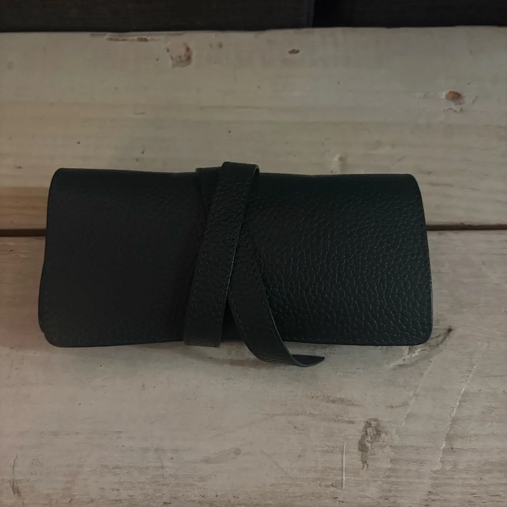 NEW ROYCE NEW YORK TECH CORD ORGANIZER ROLL Dark Green Genuine Leather